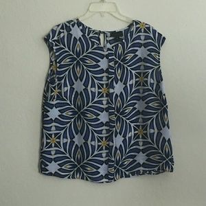 Worthington Sleeveless Crew Neck Georgette Blouse,